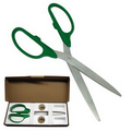 Ceremonial Ribbon Cutting Scissors with Green Handles / Silver Blades (36")